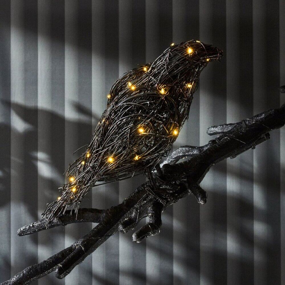 Wednesday Addams Family Lit Raven Black Wire Bird Sculpture Netflix Series NEW